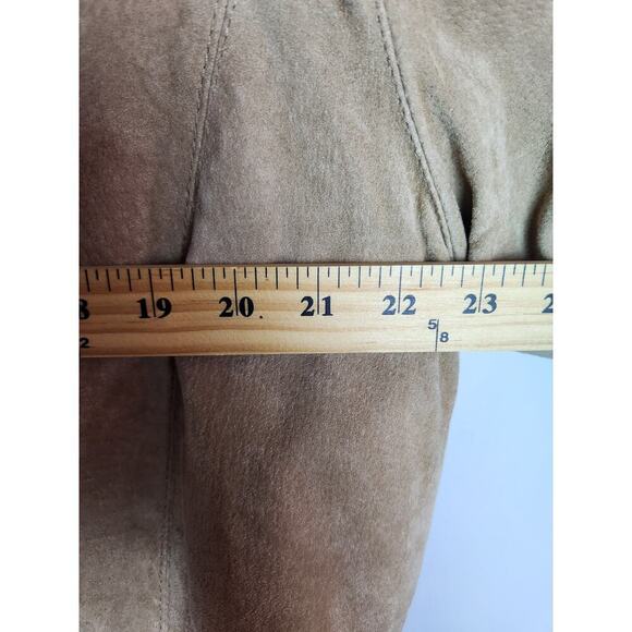 St John's Bay washable suede coat, faux fur lined sx XL hooded tan boho cowgirl - Picture 7 of 9